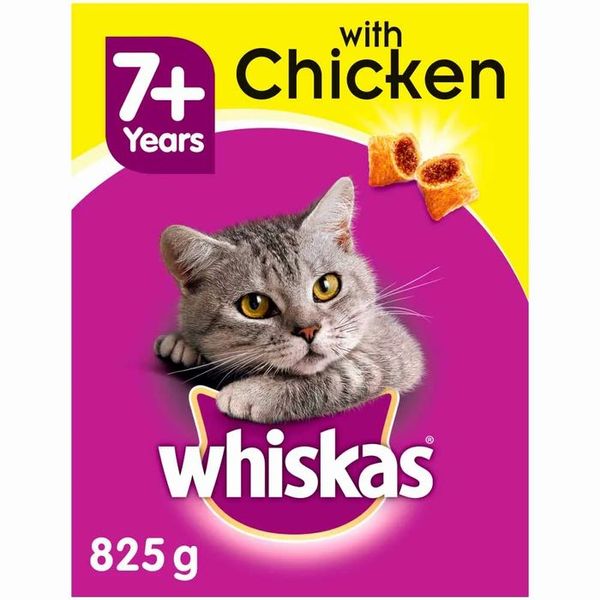 Whiskas Senior Chicken Flavour Dry Cat Food 825g