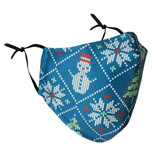 Stay Safe Reusable Face Mask Protection Washable Mouth & Nose Shield Breathable Anti Smoke Pollution Bike Motorcycle Sport (Snowman)