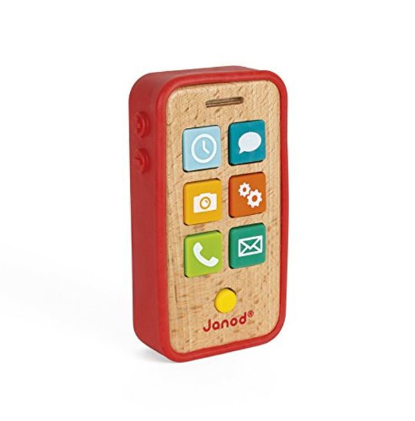 Save 20% - Janod - Wooden Sound Telephone for Children - Pretend Play Toy - For children from the Age of 18 Months, J05334