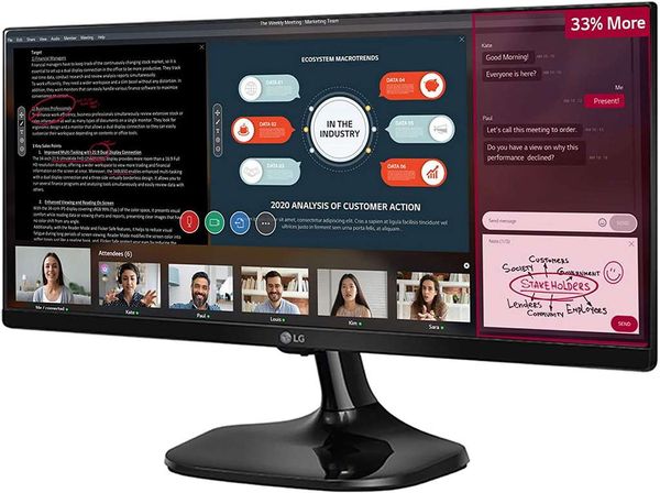 LG UltraWide 25UM58 25-inch IPS Monitor (2560 x 1080, HDMI, 250 cd/m2, 5ms), Black
