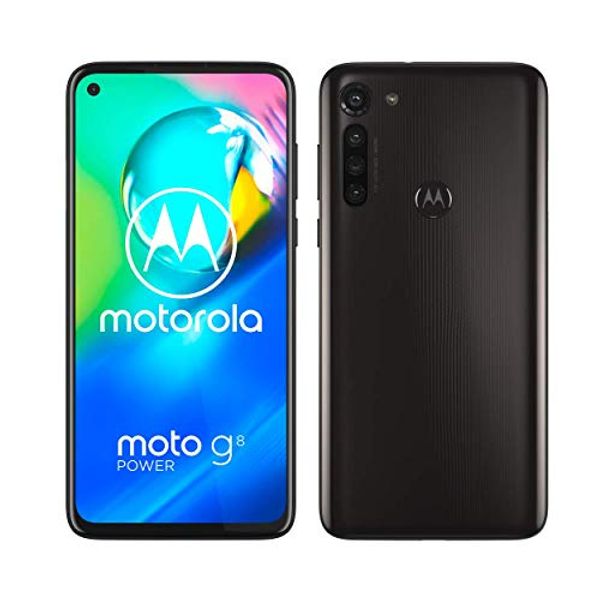Save 37% - Motorola Moto G8 power 6.4 Inch FHD+ zero-notch display, Qualcomm Snapdragon SD665, 16MP main camera, 2MP macro camera, 5000 mAH battery, Dual SIM, 4/64GB, Android 10, Smoke Black