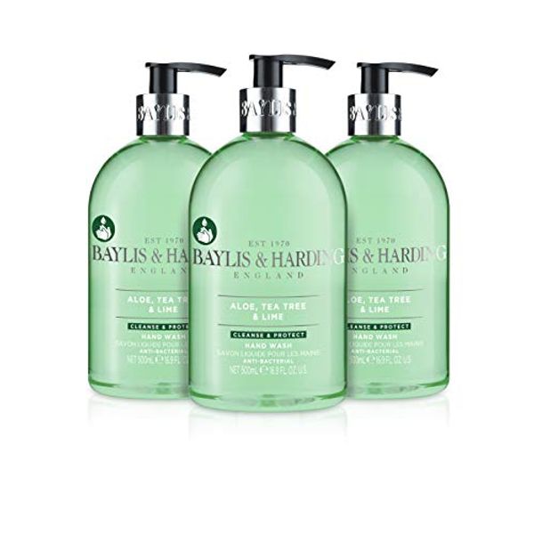 Save 25% - Baylis & Harding Aloe, Tea Tree and Lime Anti Bacterial Hand Wash, 500 ml, Pack of 3