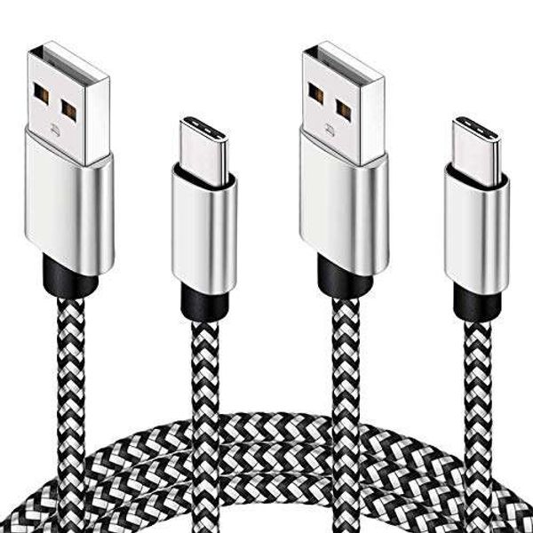 USB C Cable 3M 2 Pack Type C Charging Cable 10ft Certified Nylon Braided PS5 Controller Charging Cable Compatible For Samsung S10/ S9/ S8 Plus/Note 8, Huawei P30/ P20/ P10, Pixel, MacBook