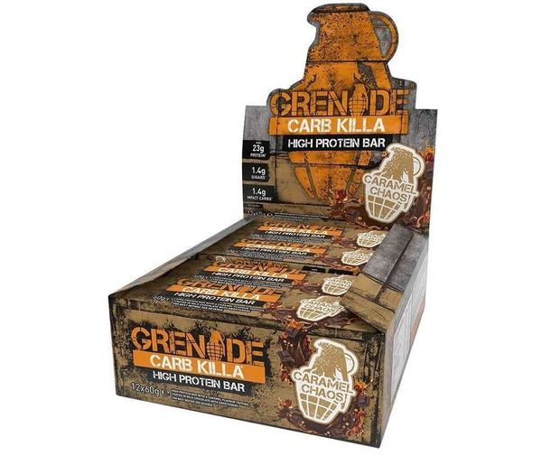 Save 52% - Grenade Carb Killa High Protein and Low Carb Bar, 12 x 60 g - Caramel Chaos