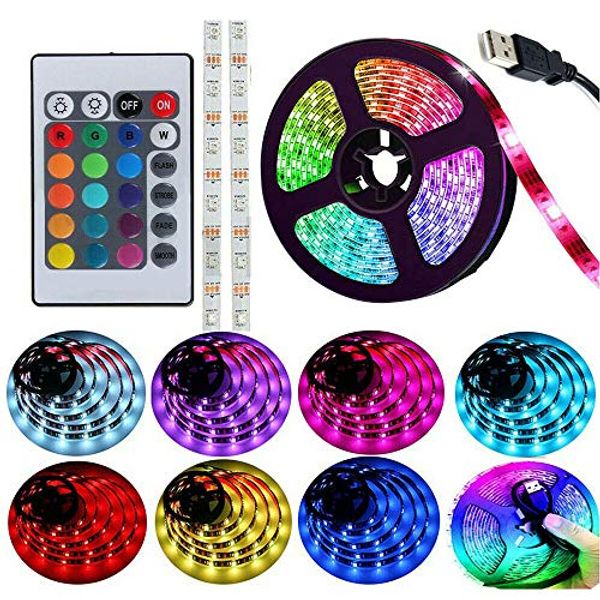 TV LED Backlights, 5050 RGB USB Led Strip Light for 32-58 inch, 6.56ft/200cm USB TV Bias Lighting with Remote for TV, PC Monitor, Computer Amdient Lighting