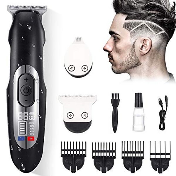 Save 52% - Hair Clippers for Men,Cordless Hair Trimmer kit with LCD Display,2 Trimmer Heads, Rechargeable Hair Cutting Machine for Men Women, Barber Grooming Cutter Kit, Beard Body Trimmer Set