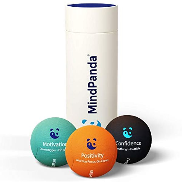 Save £3.50 - MindPanda 3X Empowering Gel Stress Ball Bundle | Different Strengths & Sizes For Squeeze Hand Therapy - Scented For Extra Focus - Motivational – Stress & Anxiety Relief