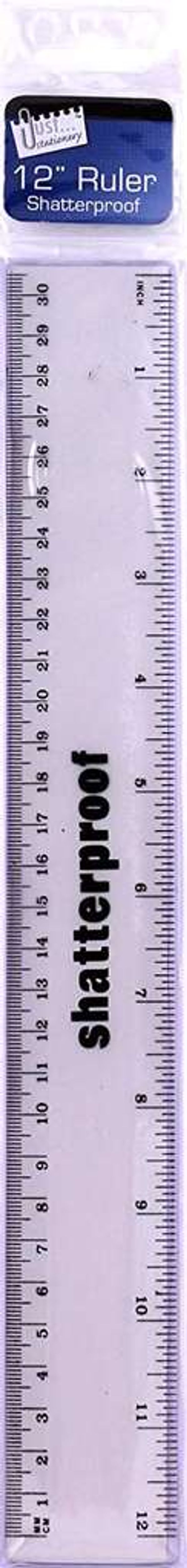 Just Stationery 6072/72 12 inch plastic Shatterproof Ruler