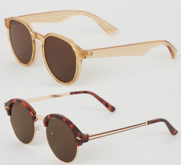 Save 75% - Light Brown Slim Frame Round Sunglasses