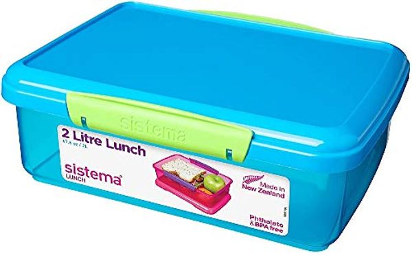 Sistema Lunch 2L-67.6 oz / 2 L, Assorted Colours, 23.5 x 17 x 8 cm