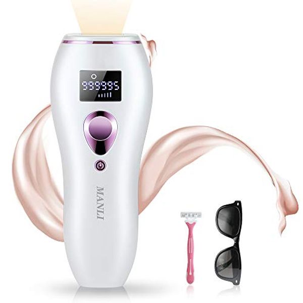 IPL Hair Removal for Women Men, MANLI Permanent Hair Removal, Painless Hair Removal, 999000 Flashes Laser Hair Remover Full Body, Lips, Bikini Line, Legs, Armpits, Facial Hair Remover Laser for Home