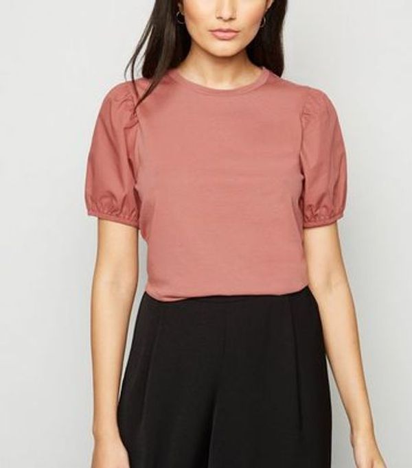 Save 78% - Rust Woven Puff Sleeve T-Shirt