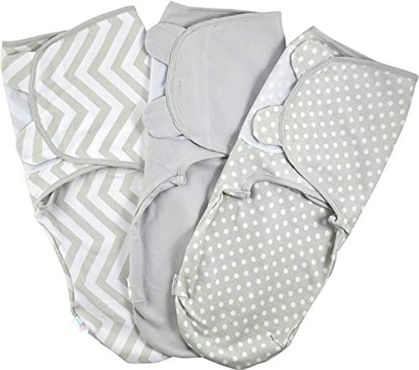 Save 39% - Baby Swaddle Wrap - Pack of 3 Swaddle Blankets - 100% Cotton - Grey