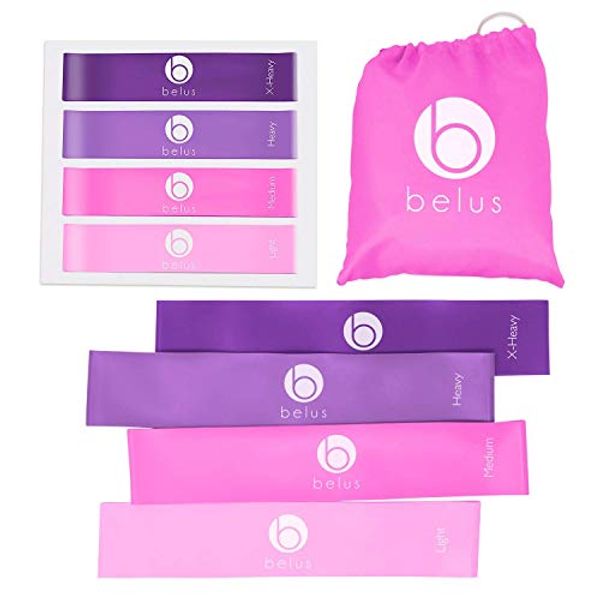 Save 66% - Belus Premium Resistance Bands Set for Women with Carry Bag, Exercise Band Video Download and Workout eBook. 4 Resistance Band Set for Legs and Glutes. Booty Bands for Women