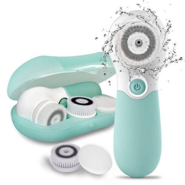Facial Cleansing Brush, TOUCHBeauty Waterproof Face Spin Brush Set with 3 Brush Heads for Deep Cleansing, Gentle Exfoliating, Removing Blackhead, Massaging
