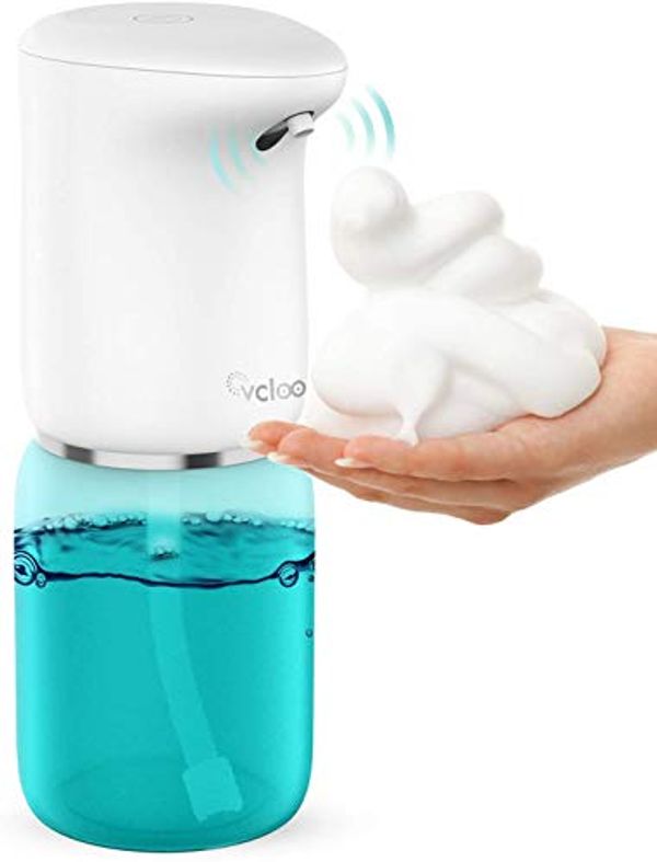vcloo Soap Dispenser - Touchless Automatic Soap Dispenser Non-touch Hand Sanitizer Dispenser, 400ML Rechargeable Hand Gel Infrared Foam Dispenser for Home Bathroom, kitchen, Hotel, school