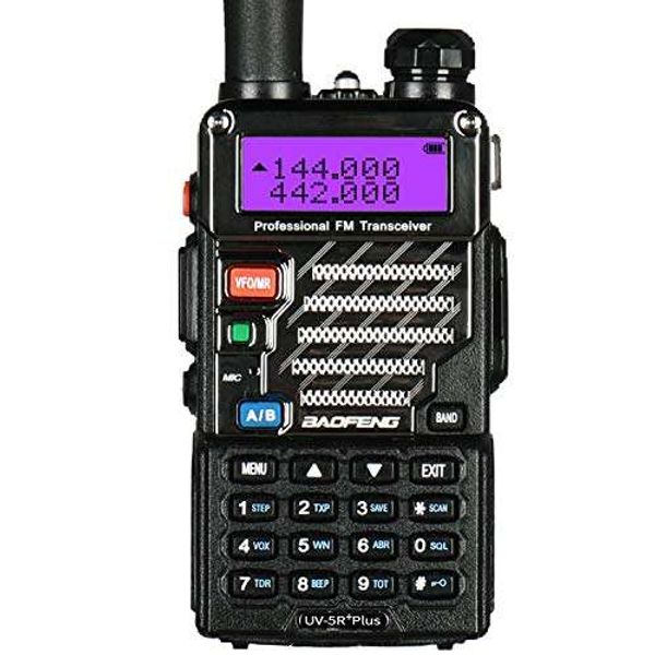 Baofeng UV 5R Plus UHF VHF Long Range Dual Band Ham Amateur Two Way Radio, Black