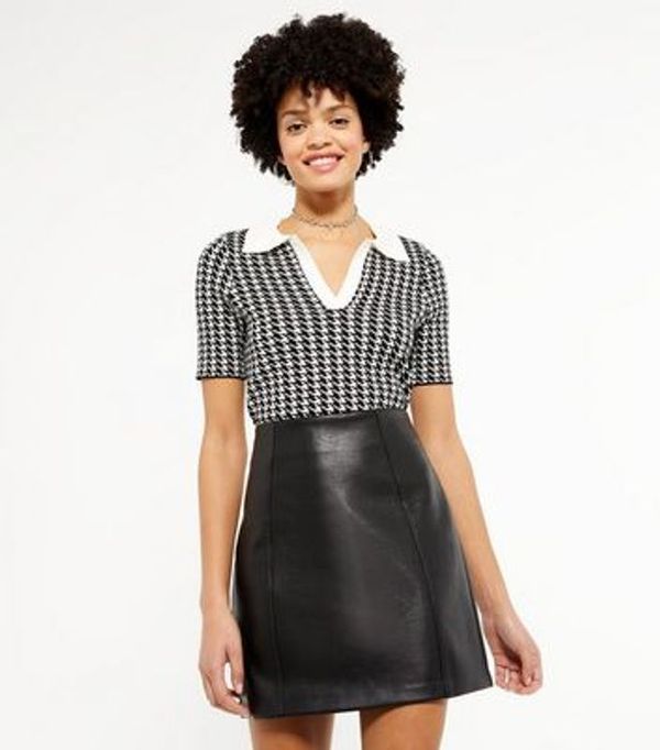 Save 61% - Black Dogtooth Collared Jumper