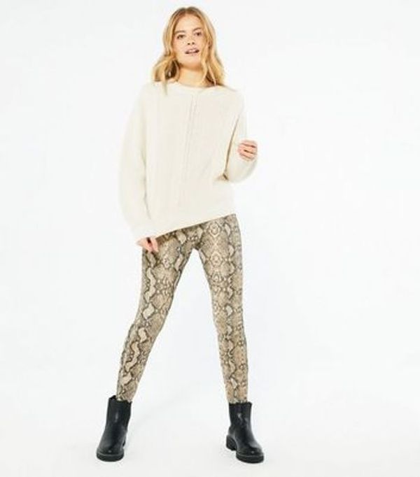 Save 57% - Brown Snake Print Textured Trousers
