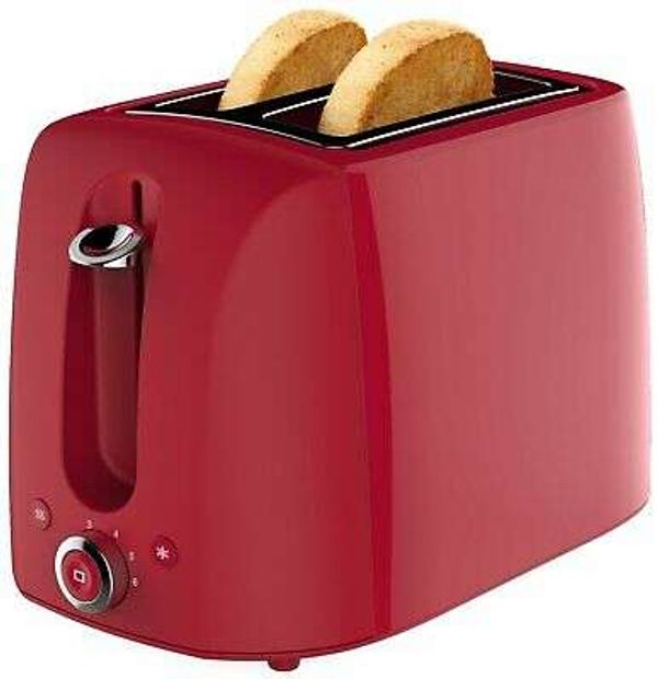 Cookworks 1050W 2 Slice Wide Slot Toaster - Red