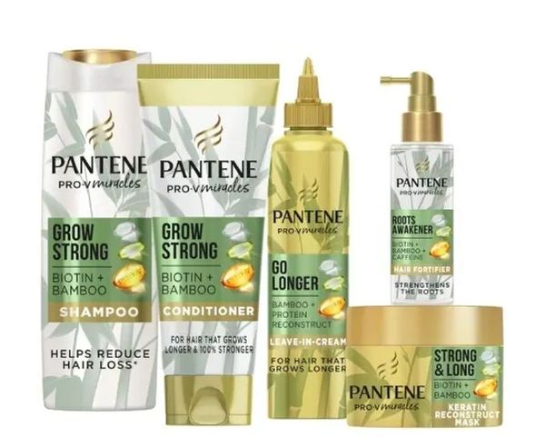 Pantene Grow Strong Hair Treatment Bundle with Bamboo