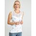 Hibiscus Print Lace Panel Vest