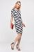 Asymmetric Stripe Tie up Dress