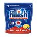 Finish All-in-One Max Dishwasher Tablets, LEMON, 80 Tablets