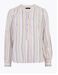 Striped Button Detail Long Sleeve Blouse