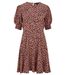 Save £6.50 - Pink Leopard Print Puff Sleeve Mini Dress