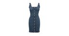 Save £5.75 - Blue Denim Button Bodycon Dress