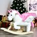 HALF PRICE! HOMCOM Kids Wooden Ride On Unicorn Rocking Horse Plush Toy Soft Seat Pink