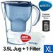 Save 41% - BRITA Marella XL MAXTRA+ Plus 3.5L Water Filter Table Jug with 1 Cartridge, Blue