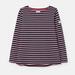 Joules 211602 Bci Cotton Long Sleeve Jersey Top - Navy Pink Stripe