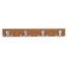 Wilko Wood Effect and Chrome Effect Twin Hook Rail with 4 Hooks