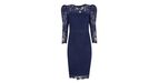 HALF PRICE! Navy Lace Puff Sleeve Bodycon Dress