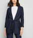 Navy Pinstripe Belted Blazer