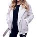 S.CHARMA Womens Winter Coat, Long Sleeve Locomotive Lamb Wool Lapel Warm Jacket for Women Ladies Daily Travel Wear Casual Fashion Stylish