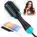 Save £3.00 - Hot Air Brush, Hair Dryer Brush, 4-IN-1 Professional One Step Hair Dryer & Volumizer, Lightweight 1000 Watt Curler and Straightener, Styler, Hair Dryer Brush with 3Pcs Hair Clips+1Pcs Tail Comb