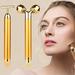 Save 23% - 2-IN-1 Beauty Bar 24k Golden Pulse Facial Face Massager,3D Roller Electric Sonic Energy and T Shape Arm Eye Nose Head Massager Instant Face Lift,Anti-Wrinkles,Skin Tightening,Face Firming