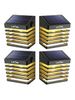 LITOM Solar Fence Light, Solar Powered Garden Lights with 2 Modes Smart Side Button IP65 Waterproof for Patio, Fence, Yard, Garden, Garage, Stairway, Gate, Wall - Warm Light(4 Pack)