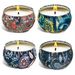 Small Scented Candles Gift Set of 4 2.5 Oz Portable Travel Tin Aromatherapy Candle for Her, Stress Relief Birthday Yoga (Rosemary, Bergamot, Strawberry, Peppermint) Natural Soy Wax (4 PCS)