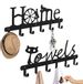 AGSIVO Wall Mount Hook 2 Pack Wrought Iron Coat Robe Hat Clothes Wall Mount Hook Heavy Duty Bracket Towel Rack Black