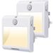 Plug in Night Light, OMERIL 2 Pack Motion Sensor Night Lights Plug in Wall with Stepless Dimming Brightness, 3 Lighting Mode, LED Night Light for Children, Bedroom, Hallway, Kitchen, etc - Warm White
