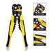 Wire Stripper, DANIU Stripper Cutter AWG10-24 Compound Automatic Wire Stripper Plier 3-in-1 Hand Tool Self-Adjusting Cable Stripper, Wire Cutter and Terminal Crimper (Yellow)