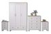 Save £21.04 - Furnituremaxi Country Style 4-Piece Wardrobe Set Bedroom Furniture Chest of Drawers Bedside Table, White