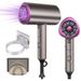 Archi Foldable Hair Dryer with Holder Self Adhesive,1800W Portable Hairdryer Lightweight Travel Air Blower,Contain 1 Nozzles and 1 hair dryer holder wall mounted,3 Speeds (Grey+Rose Pink)