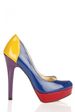 Save 80% - PVC MULTI CONTRAST HEEL PUMP SHOES