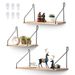 Save 23% - AGSIVO Floating Shelves Wall Mounted,Wood Wall Shelves Rustic Set of 3,Storage Shelves Display Racks Home Decor Wall shelve for Living Room, Office, Bedroom, Bathroom, Kitchen (Light wood)