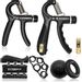 SYOSIN Hand Grip Strengthener(set of 6), With counting function Wrist Forearm Hand Exerciser, Finger Exerciser Adjustable Gripper for Injury Recovery and Muscle Builder-Upgrade training version
